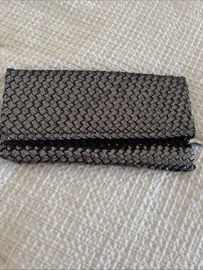 Naghedi Silver Woven Clutch